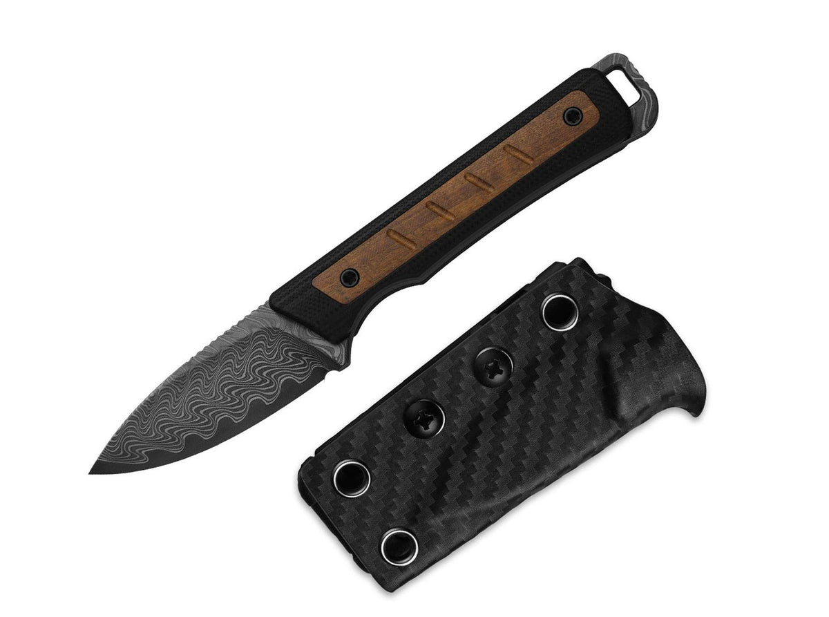 Kizer Whiskey Jack Damascus Black G10 & Mkuruti