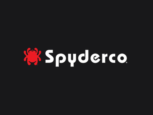 Official Spyderco logo with the red spider on a dark background