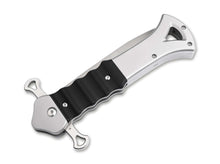 Böker Plus Inarsil folding knife by Midgards Messer, D2 blade and stainless steel handle, detail view