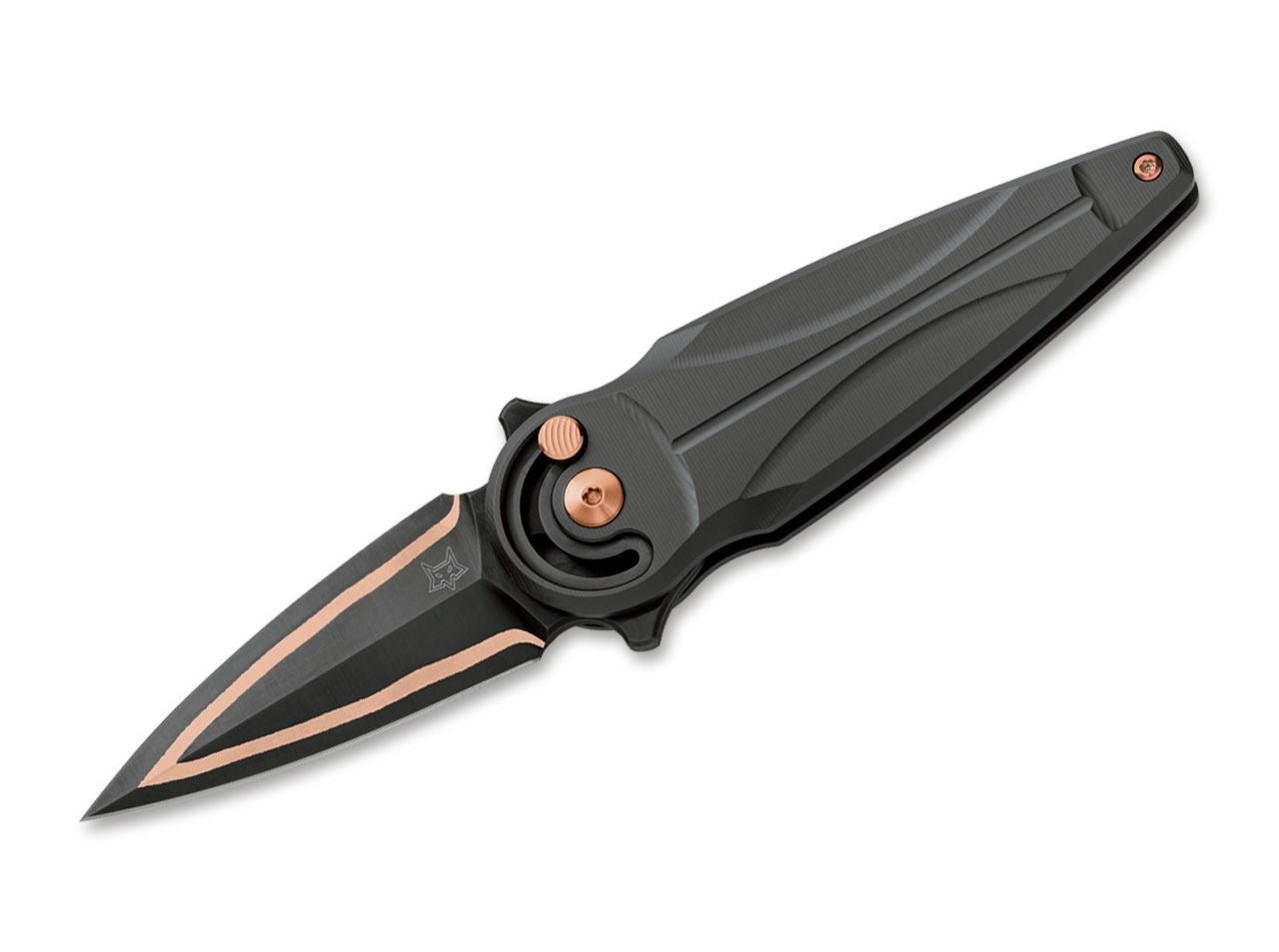 Fox Knives Saturn Carbon Copper Damascus Ti Black