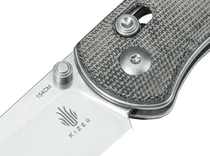 Kizer Drop Bear Micarta Grey