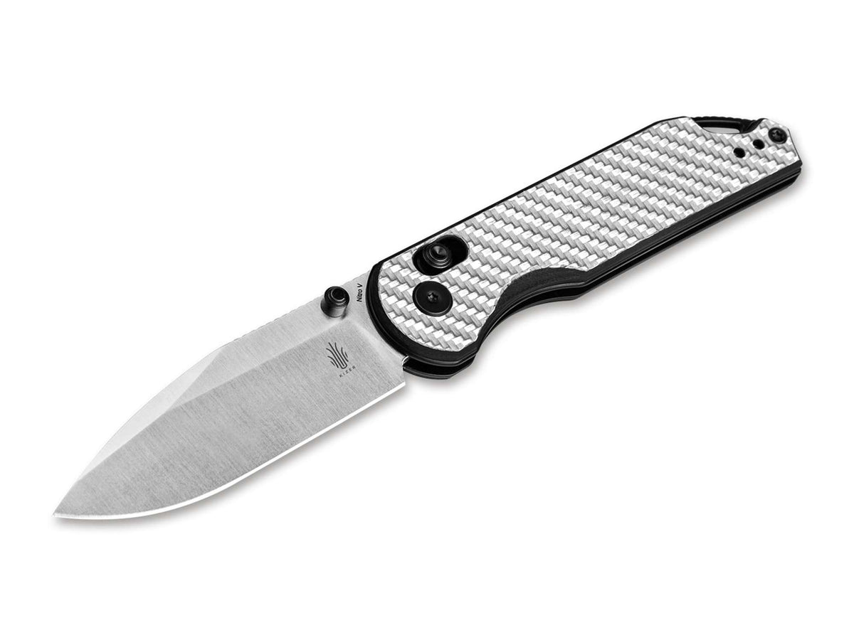 Kizer Assassin Nitro-V G10 CF Silver & Black