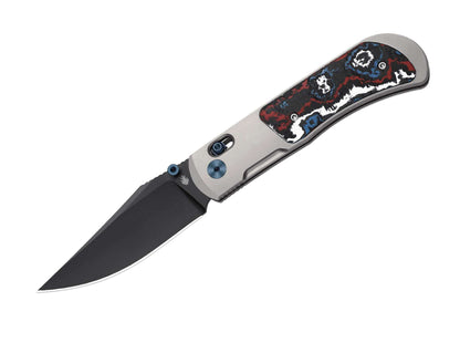 Kizer Tycho S45VN Ti Blue & Red Fat Carbon DLC