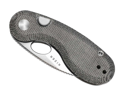 Kizer Microbe 14C28N Black Norplex UltreX Micarta
