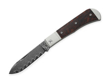 Kizer Trestle D Damascus Aluminum & Leopard Wood