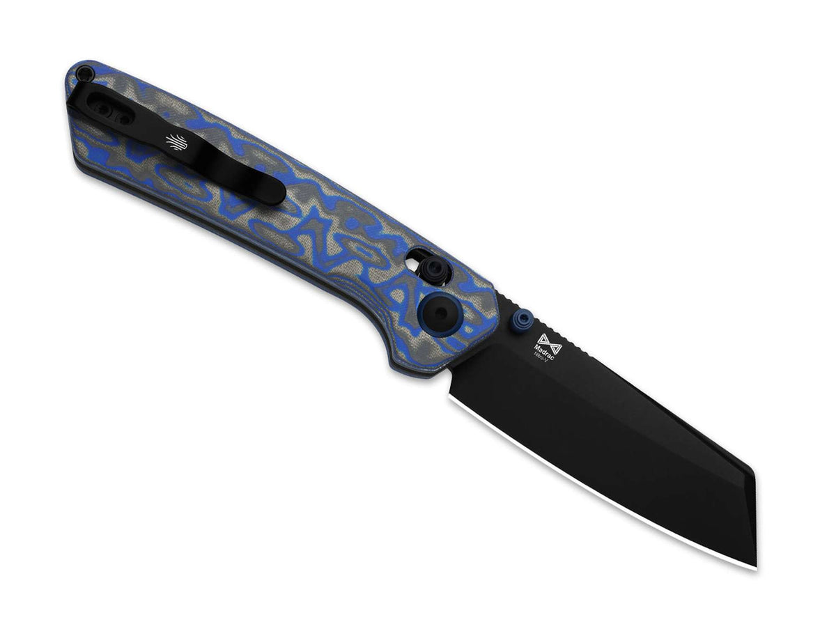 Kizer Madrac Nitro-V Blue & Grey Vortex Micarta