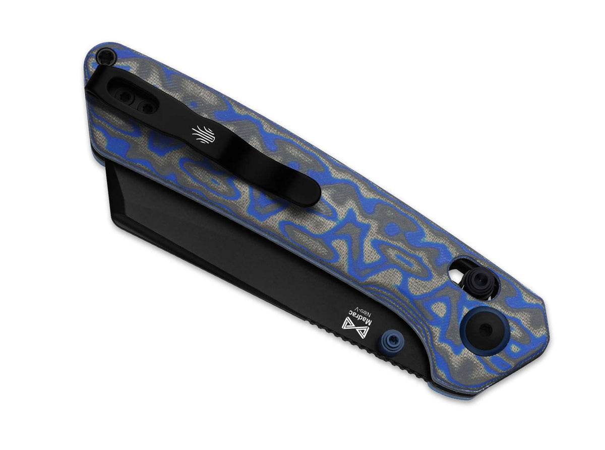 Kizer Madrac Nitro-V Blue & Grey Vortex Micarta