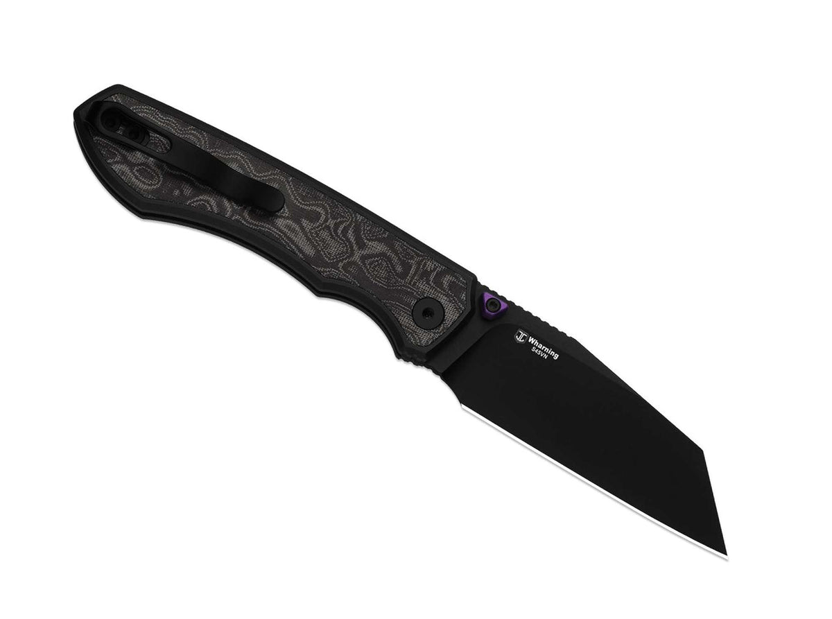 Kizer Wharning S45VN Black & White Norplex Ultrex Micarta PVD