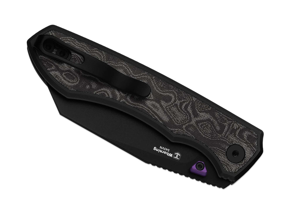 Kizer Wharning S45VN Black & White Norplex Ultrex Micarta PVD