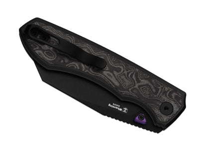 Kizer Wharning S45VN Black & White Norplex Ultrex Micarta PVD