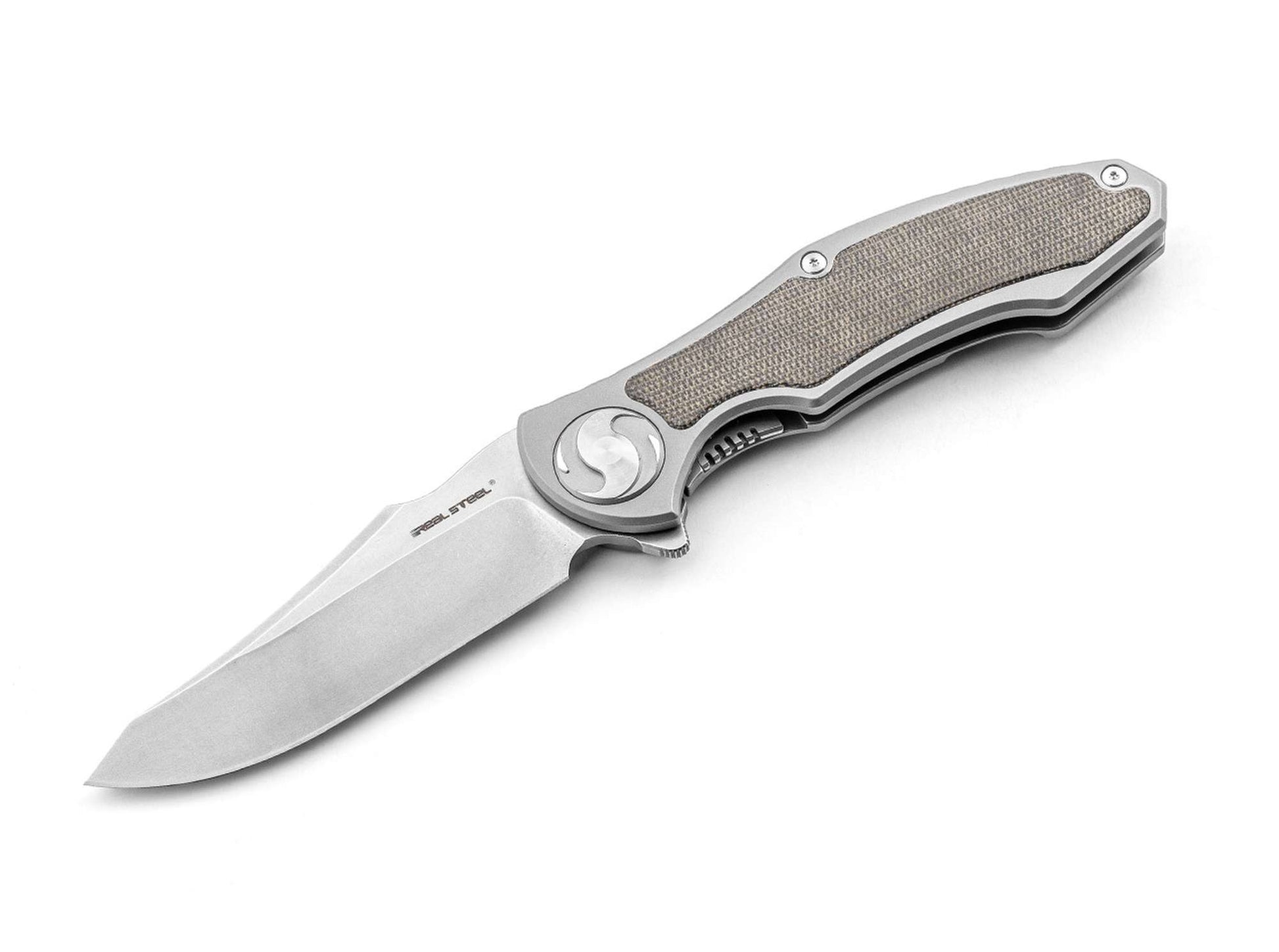Real Steel Exorcist S35VN Ti Green Micarta One Scale
