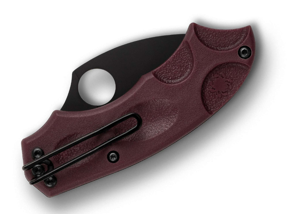 Spyderco Meerkat Burgundy Micro-Melt PD#1 Black Blade Sprint Run