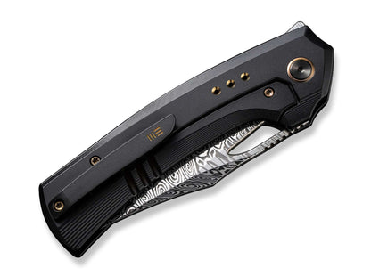WE Knife Nefaris Ltd Titanium Black Nebula FAT CF Damascus
