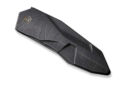 WE Knife Solid Titanium Black Etching Pattern