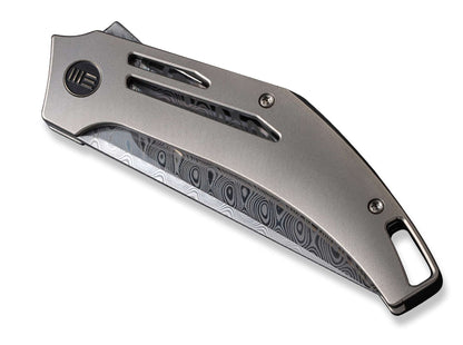 WE Knife Speedliner Titanium Grey Frame Lock Damascus