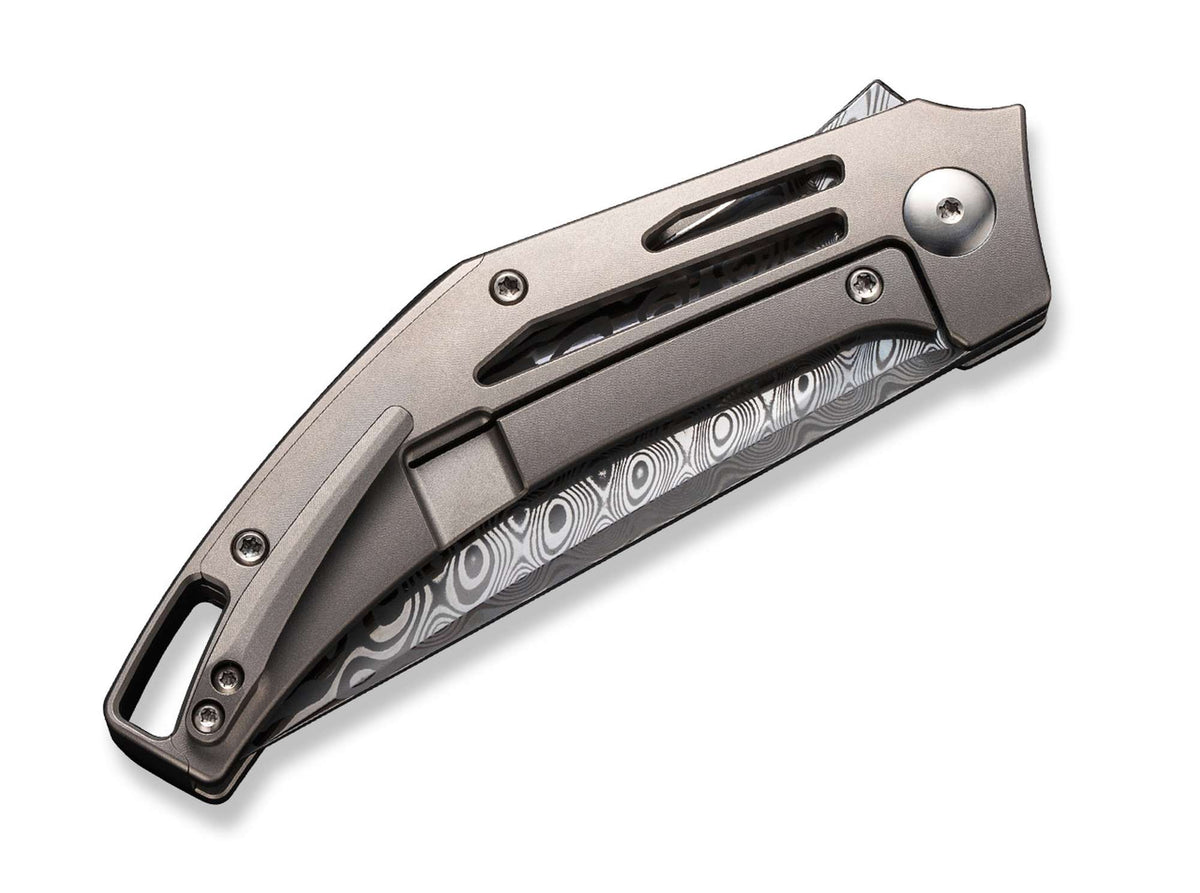 WE Knife Speedliner Titanium Grey Frame Lock Damascus