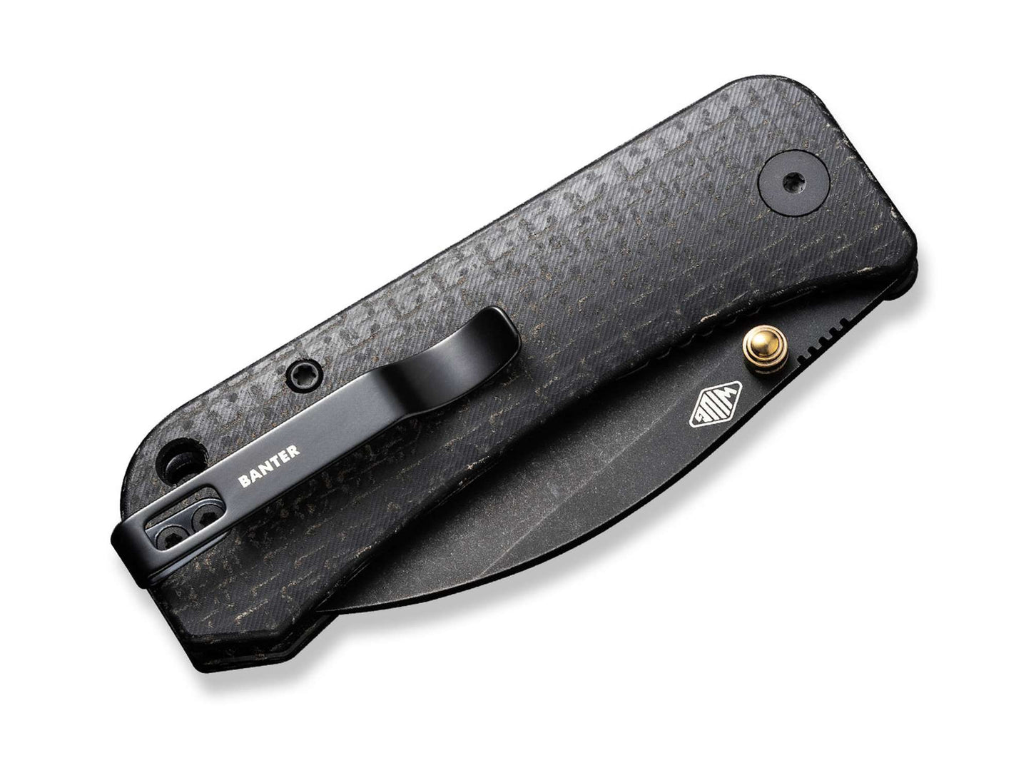 WE Knife Banter Wharncliffe Burlap Micarta All Black