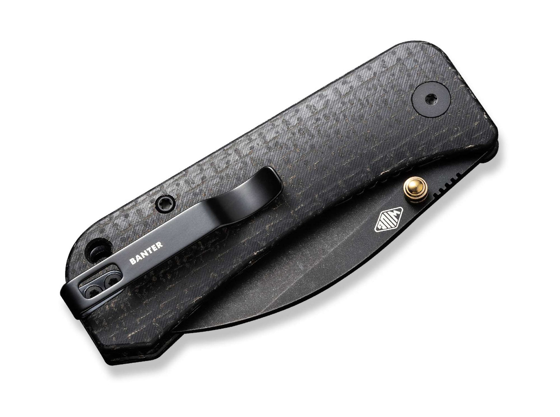 WE Knife Banter Wharncliffe Burlap Micarta All Black