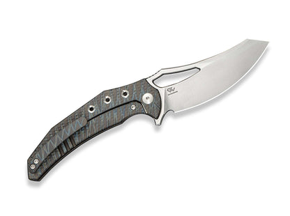WE Knife Epaulette M390 Diamond Patterned Tiger Stripe Flamed Ti