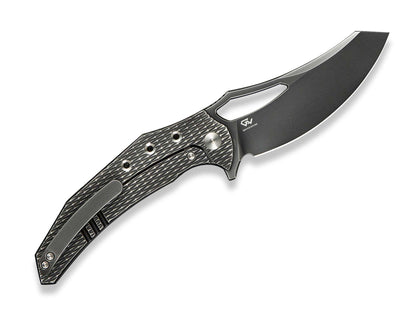 WE Knife Epaulette M390 Diamond Paterned Polished Gray