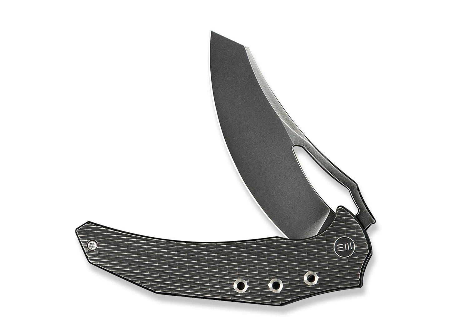 WE Knife Epaulette M390 Diamond Paterned Polished Gray