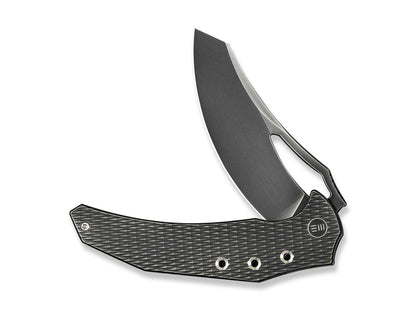 WE Knife Epaulette M390 Diamond Paterned Polished Gray