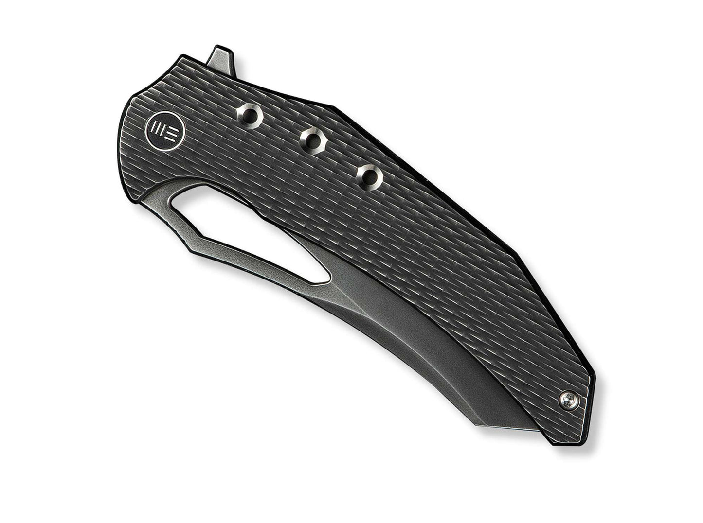 WE Knife Epaulette M390 Diamond Paterned Polished Gray