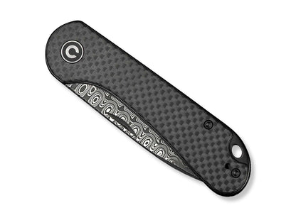 CIVIVI Elementum Slip Joint Damascus Twill CF