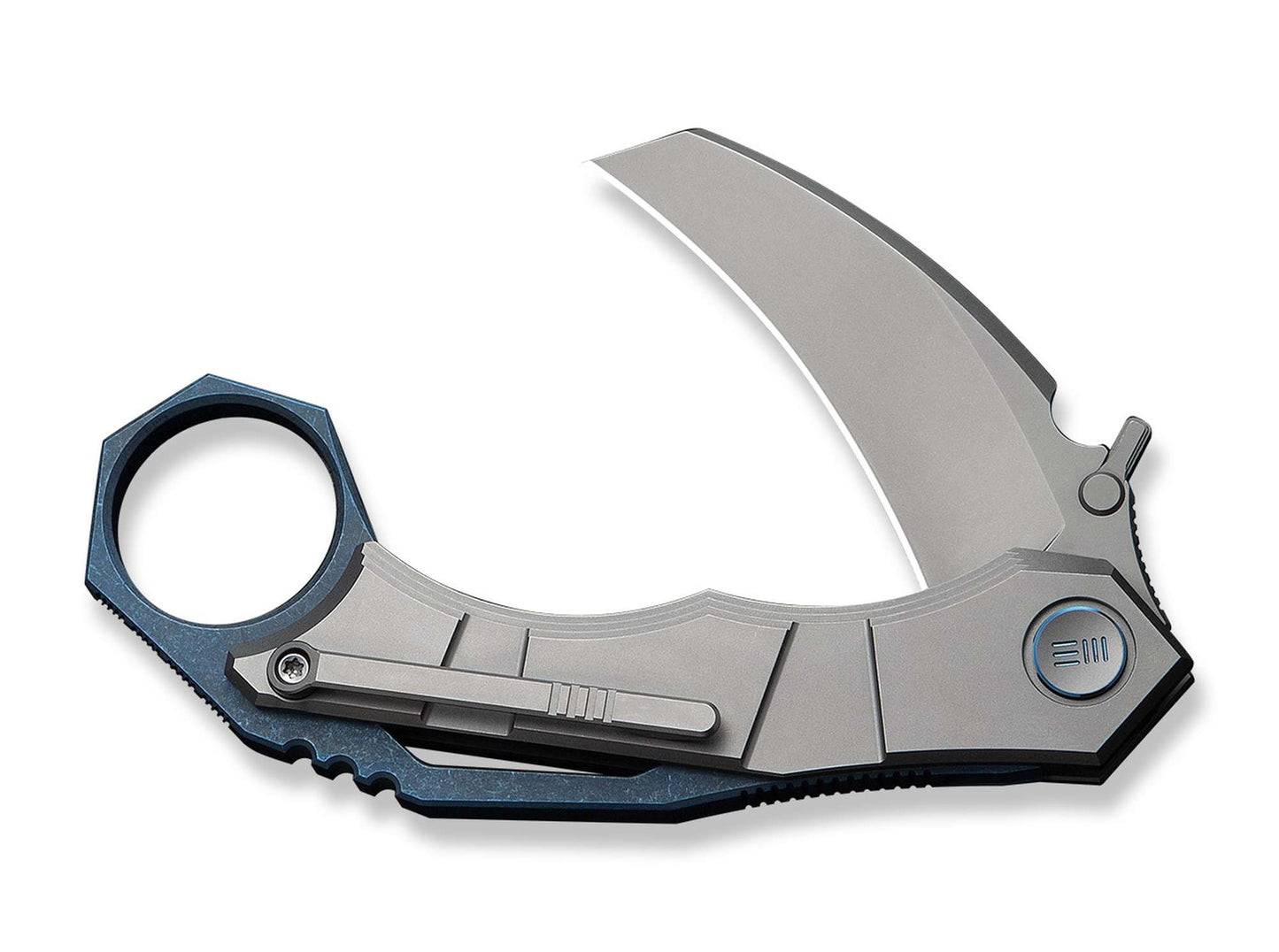WE Knife Tayra M390 Grey & Blue Ti Stonewashed