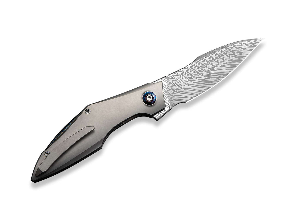 WE Knife Krait Snake Damascus Grey Ti