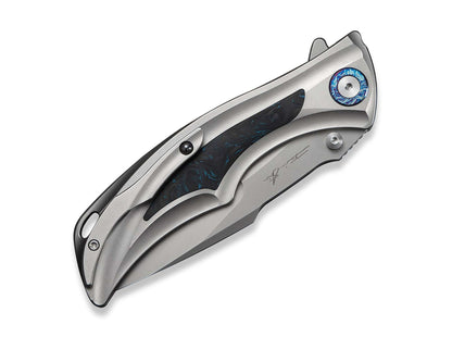 WE Knife Tighe Down M390 Ti Blue & Black CF