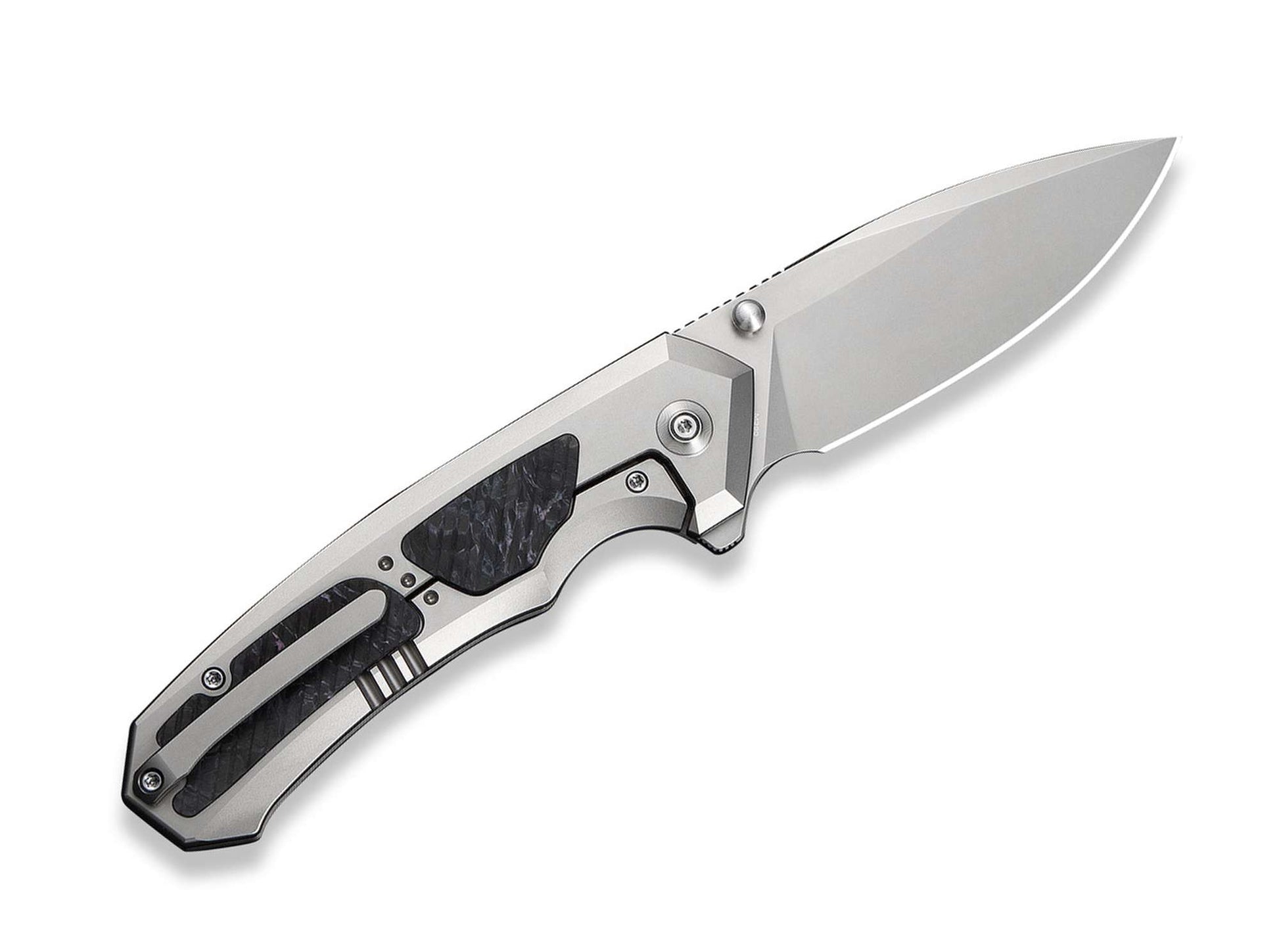 WE Knife Corwyn M390 Gray Ti Black & Pink CF
