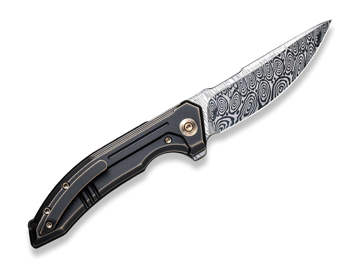 WE Knife Quixotic Titanium Bronze Damascus