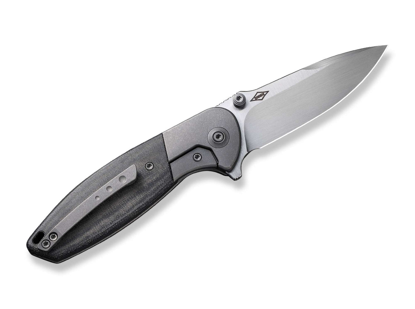 WE Knife Nitro Mini Grey Titanium Micarta Black