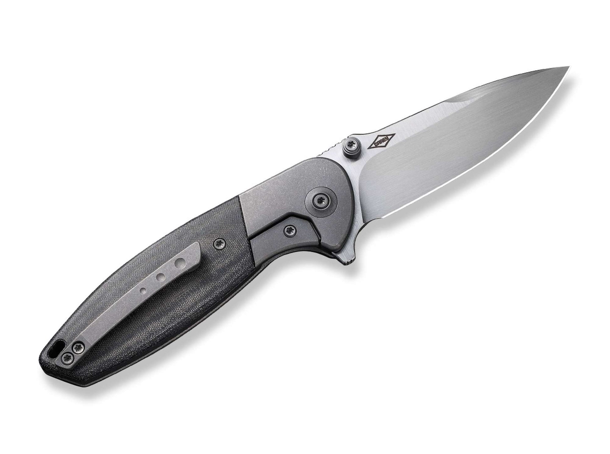 WE Knife Nitro Mini Grey Titanium Micarta Black