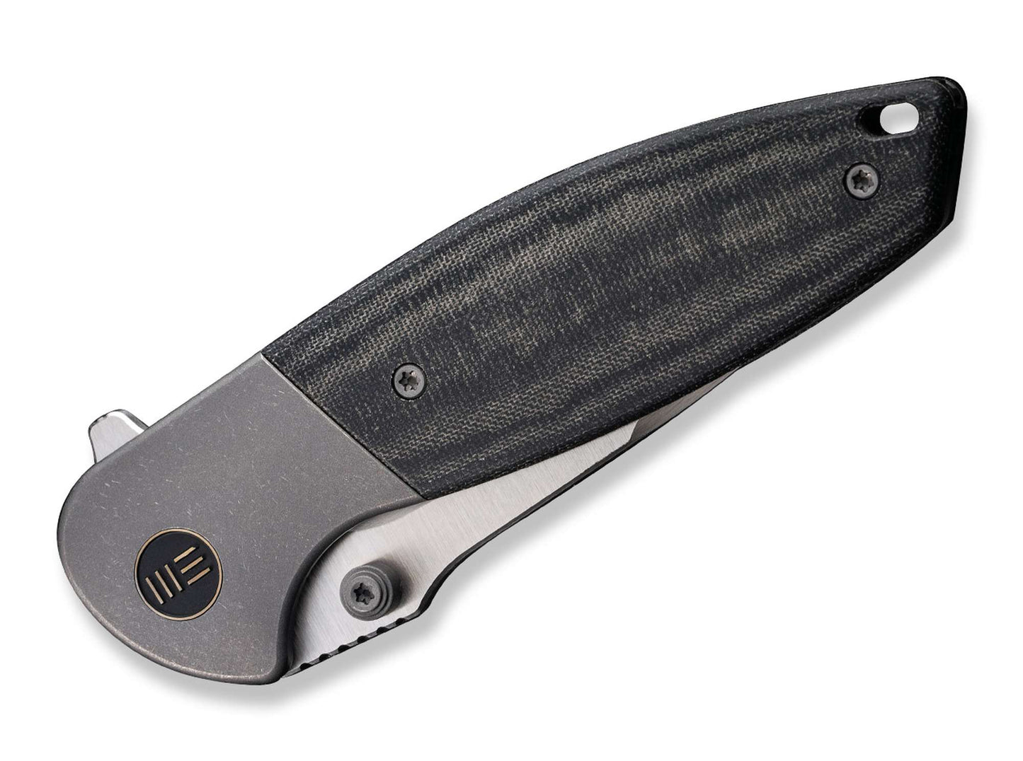 WE Knife Nitro Mini Grey Titanium Micarta Black