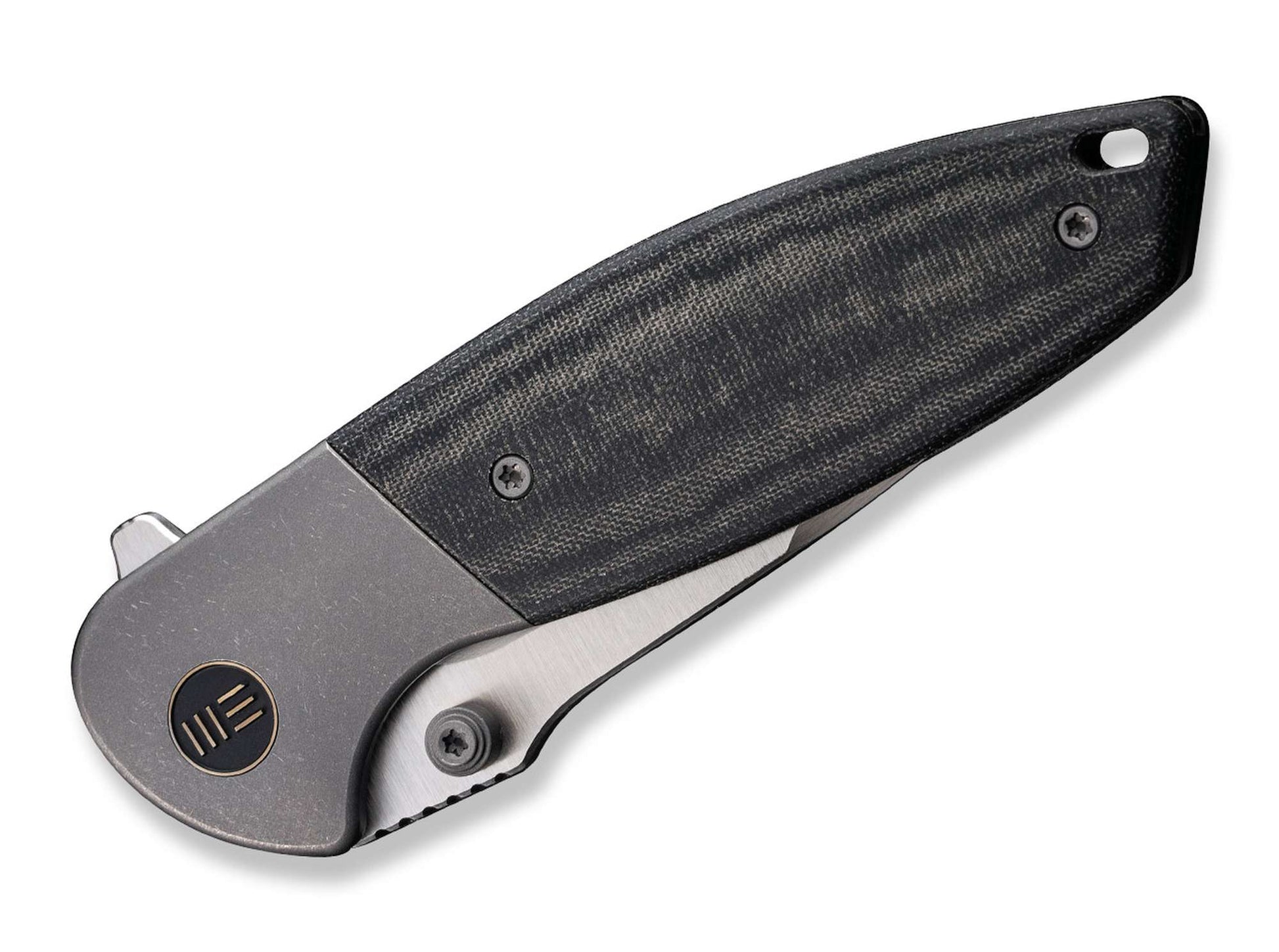 WE Knife Nitro Mini Grey Titanium Micarta Black
