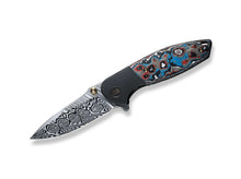 WE Knife Nitro Mini Black Titanium Nebula Carbon Damascus