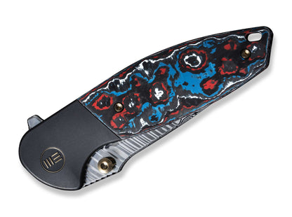 WE Knife Nitro Mini Black Titanium Nebula Carbon Damascus