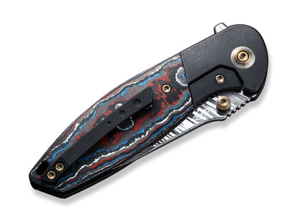 WE Knife Nitro Mini Black Titanium Nebula Carbon Damascus