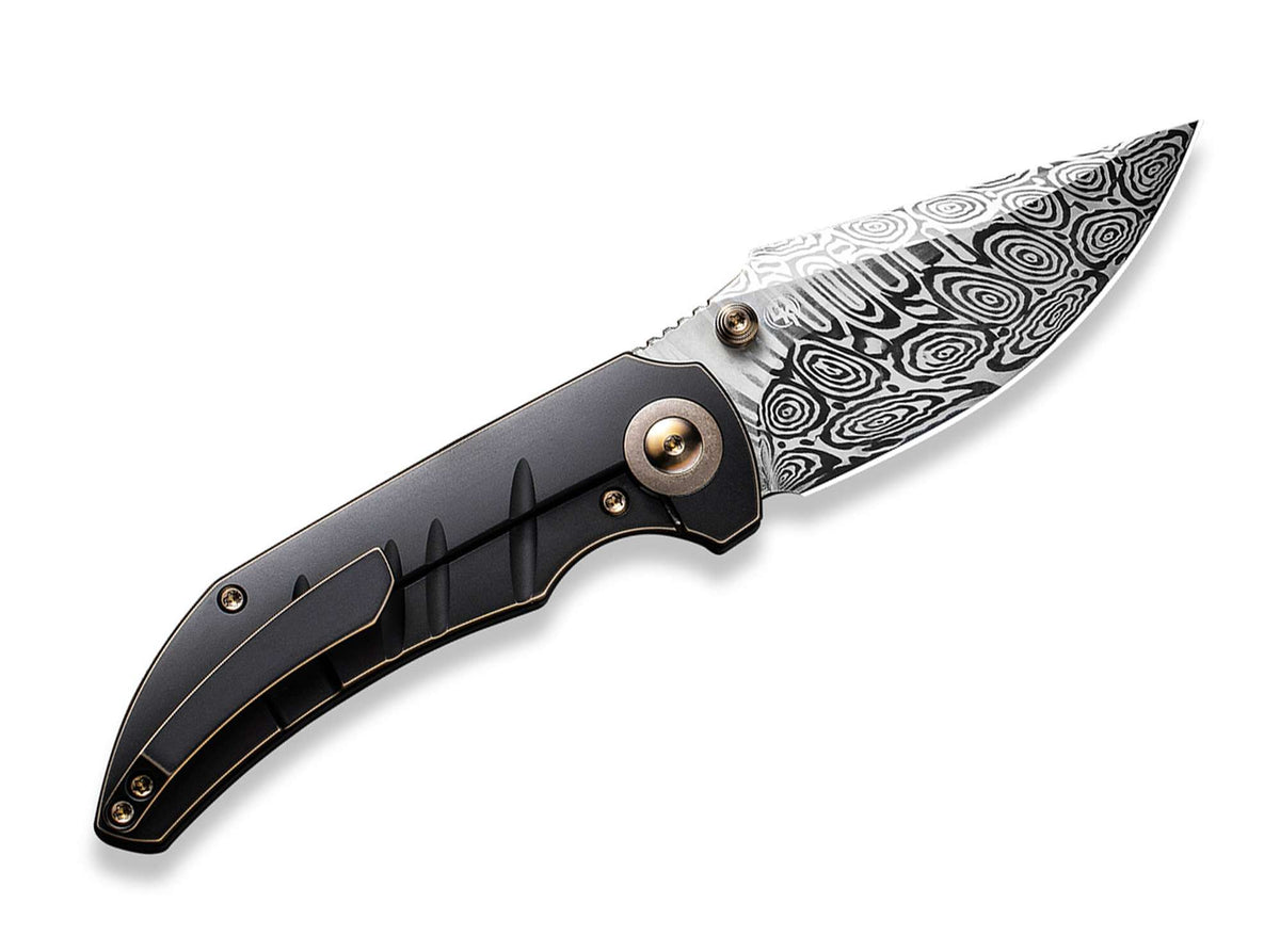 WE Knife Riff-Raff Bronze & Black Titanium Damascus