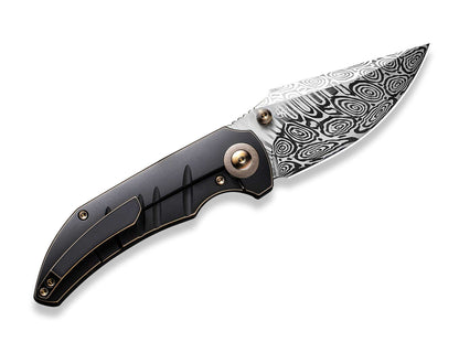 WE Knife Riff-Raff Bronze & Black Titanium Damascus