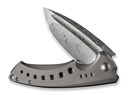 WE Knife Nexusia Titanium Grey Damascus