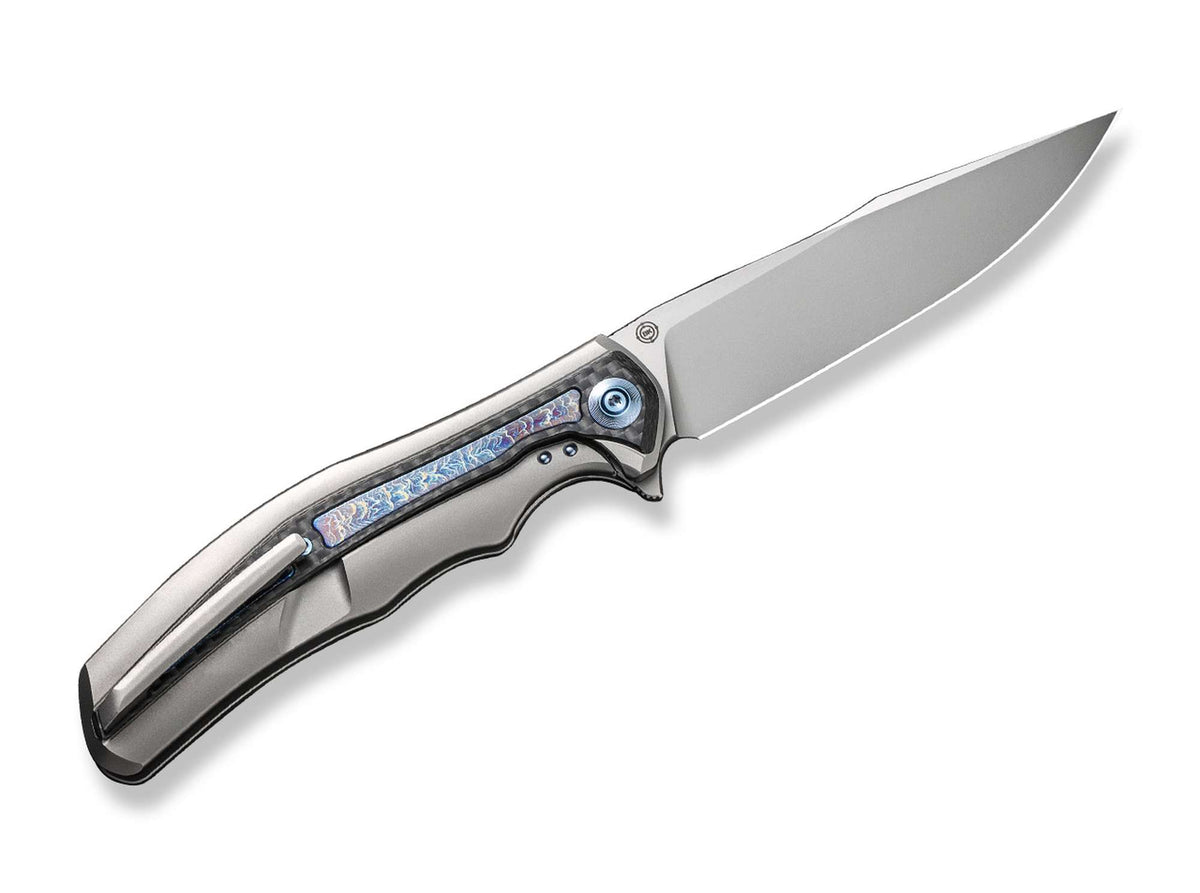WE Knife Zonda Titanium Grey Twill CF Flamed