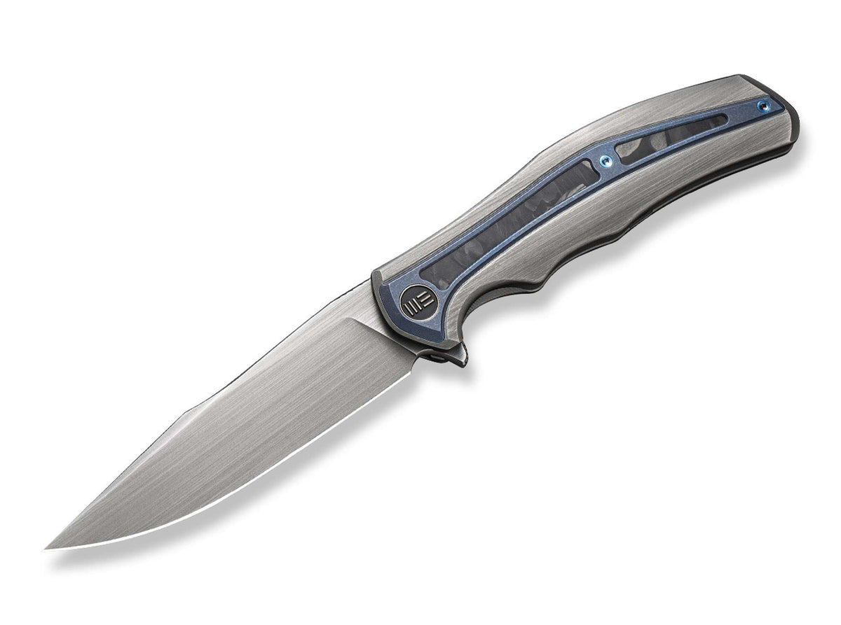 WE Knife Zonda Titanium Black & Blue Marble CF