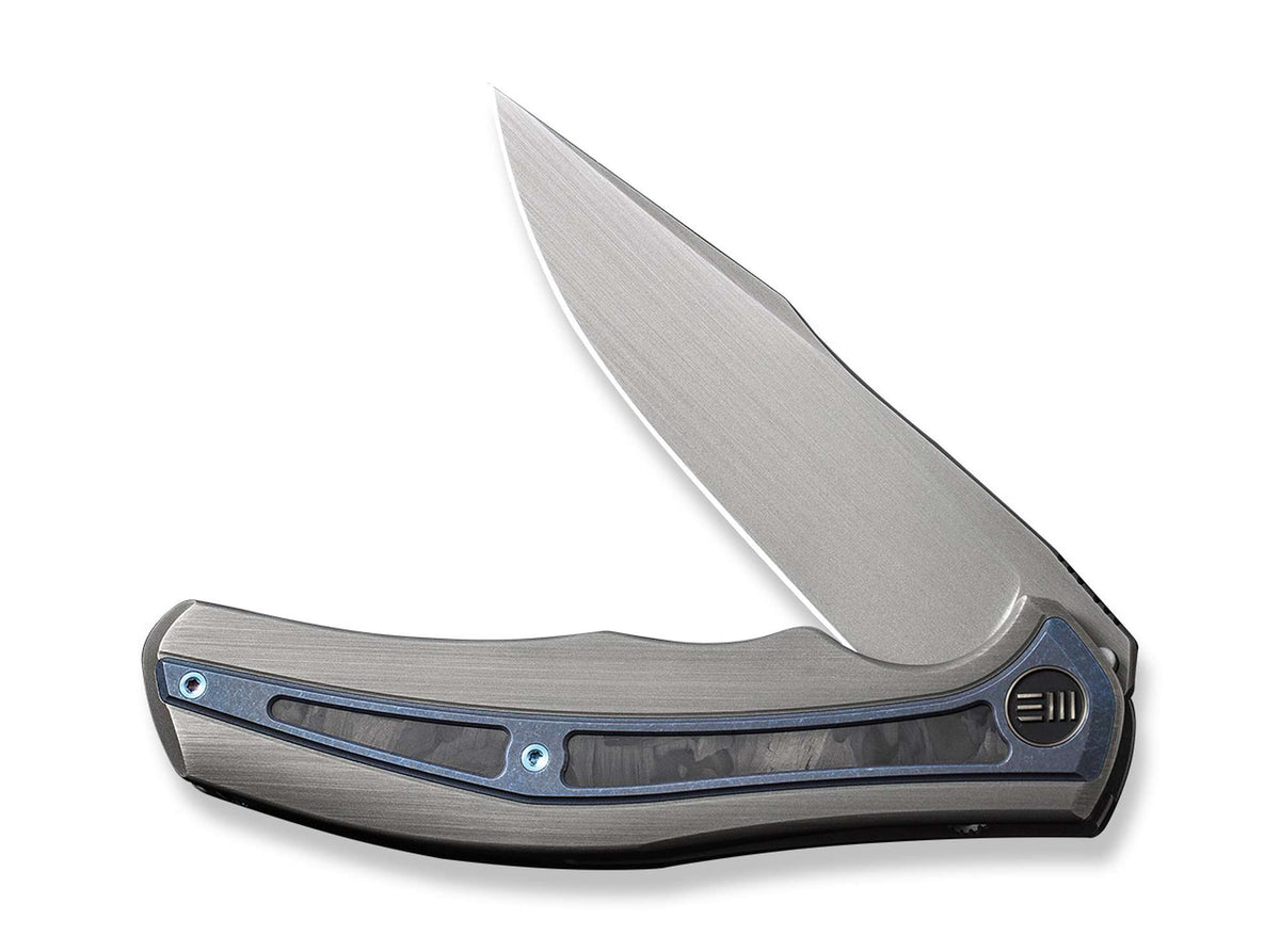 WE Knife Zonda Titanium Black & Blue Marble CF