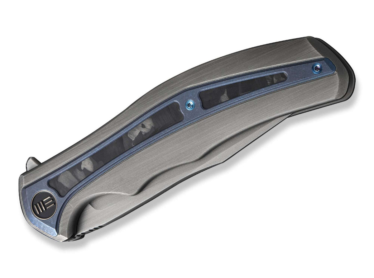 WE Knife Zonda Titanium Black & Blue Marble CF