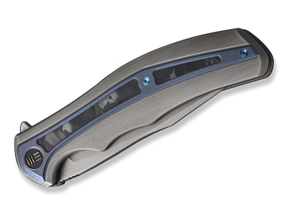 WE Knife Zonda Titanium Black & Blue Marble CF
