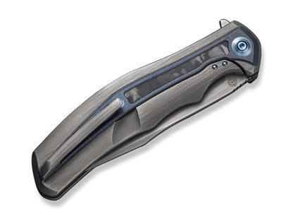 WE Knife Zonda Titanium Black & Blue Marble CF