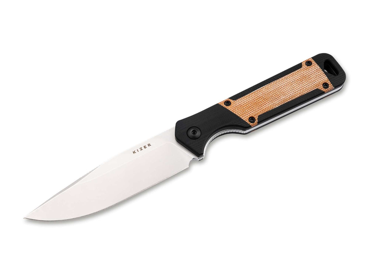 Kizer Militaw G10 Black Micarta Green